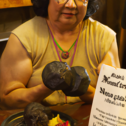 A woman lifting weights in a gym